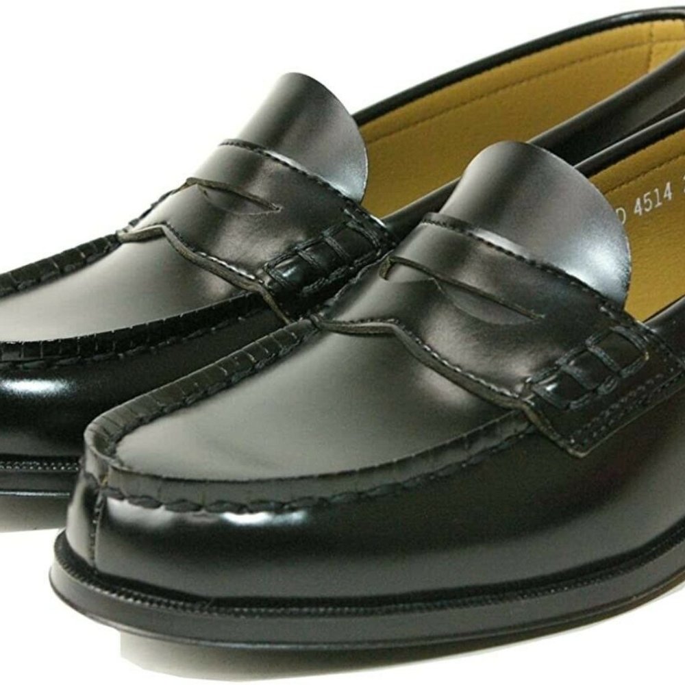 Haruta Black Leather Penny Loafers Shoes Women’s Sz 24.5cm/7.5US/40-41EU Japan